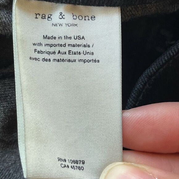 Rag & Bone | High Rise Ankle Skinny Raw Hem Black Denim Women’s Jeans 26 - Picture 7 of 9